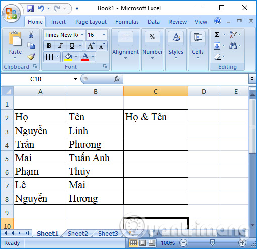 Excel gop 2 cot bang