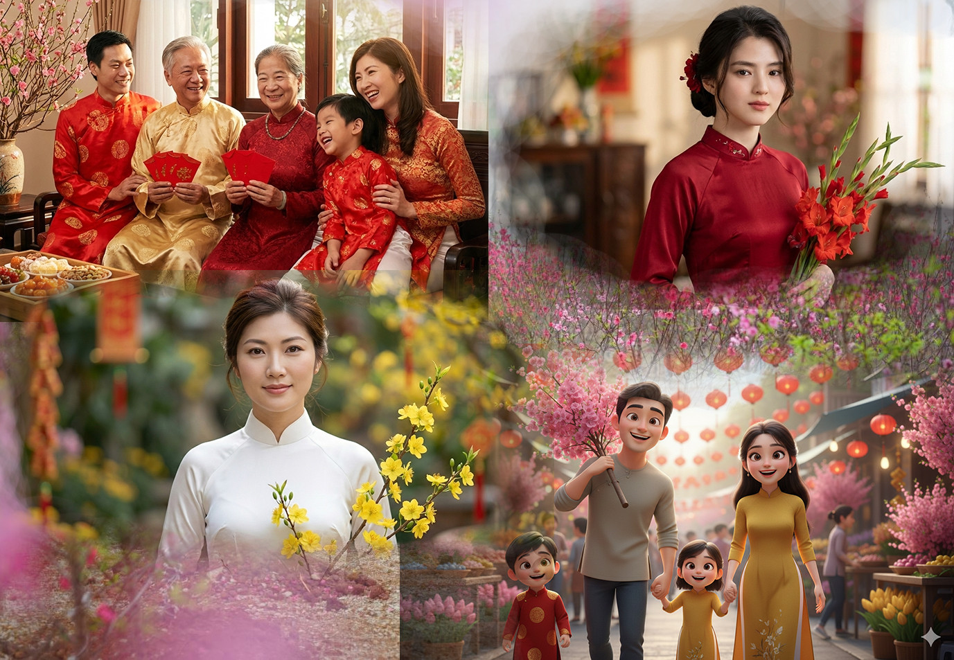 Để tạo ảnh Tết bằng AI, chỉ cần ảnh gốc và những thao tác đơn giản. Ảnh: Gemini AI