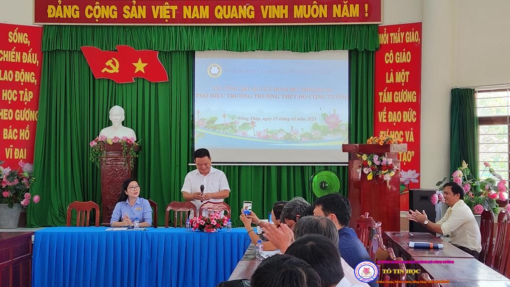 LỄ CÔNG BỐ QUYẾT ĐỊNH BỔ NHIỆM LẠI PHÓ HIỆU TRƯỞNG TRƯỜNG THPT ĐỖ CÔNG TƯỜNG