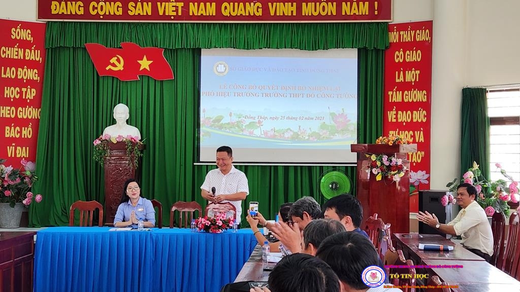 LỄ CÔNG BỐ QUYẾT ĐỊNH BỔ NHIỆM LẠI PHÓ HIỆU TRƯỞNG TRƯỜNG THPT ĐỖ CÔNG TƯỜNG